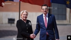 polish prime-minister Mateusz Morawiecki and romanian prime-minister Viorica Dancila 