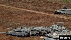 Бронетехніка на кордоні Ізраїлю та Лівану, фото ілюстративне