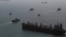 Russian and Iranian ships participate in a joint naval exercise off of southern Iran earlier this year.