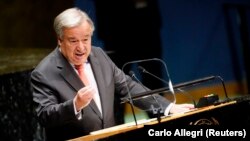 United Nations Secretary-General Antonio Guterres addresses the opening of the 74th session of the UN General Assembly in New York on September 24. 