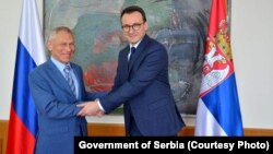 Direktor Kancelarije Vlade Srbije za Kosovo Petar Petković (desno) sa ambasadorom Ruske Federacije u Srbiji Aleksandrom Bocan-Harčenkom. Beograd, 1. oktobar 2021.