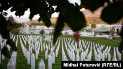 The Srebrenica Genocide Memorial in Potocari, Bosnia.