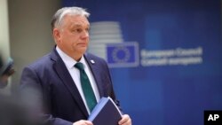Orbán Viktor miniszterelnök megérkezik a brüsszeli EU-csúcsra 2022. december 15-én
