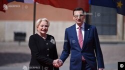 polish prime-minister Mateusz Morawiecki and romanian prime-minister Viorica Dancila 