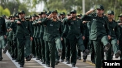 Iran -- Members of IRGC in a joint ceremony in Boushehr on May 24, 2015.