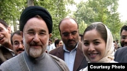 Roxana Saberi (right) with former President Mohammad Khatami