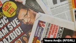 Pamje e disa gazetave në Serbi