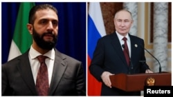  آرشیف: احمد الشرع، رئیس‌جمهور موقت سوریه و ولادیمیر پوتین 