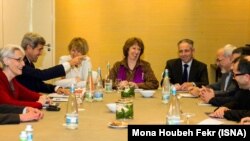 دور دوم مذاکرات در ژنو. نمابندگان ایران و آمریکا و کاترین اشتون