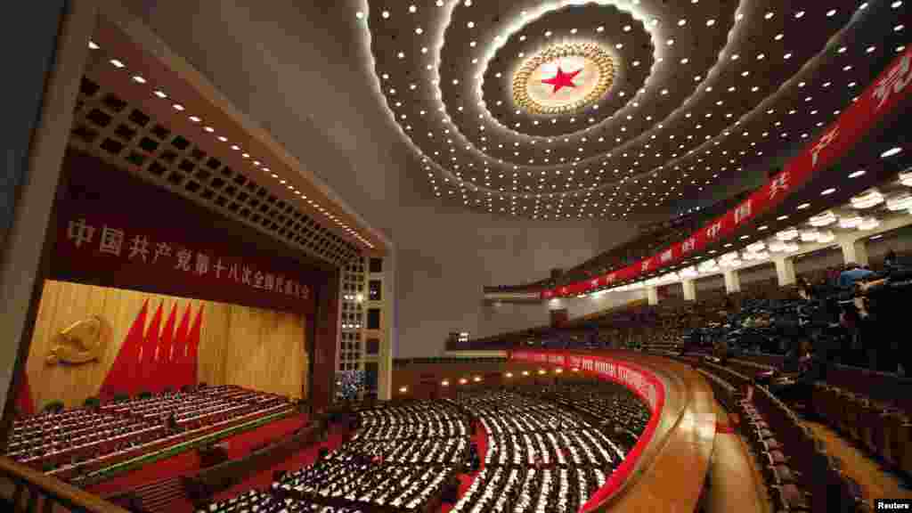 A general view shows delegates attending the opening ceremony of the 18th National Congress of the Communist Party of China at the massive Great Hall of the People in Beijing on November 8. (Reuters/Carlos Barria)