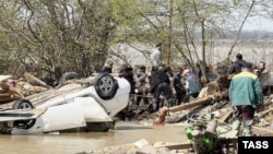 Последствия наводнения в Дагестане. Поселок Мамедкала 