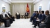 Президент Садыр Жапаров жана БАЭнин энергетика жана инфраструктура министри Сухейл Мохаммед Ал Мазруи баштаган делегация.