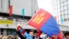 Урочиста лінійка на сяті Першокурсника НТУУ «КПІ». Студенти-іноземці представляють свої країни. Київ, 31 серпня 2009 р.