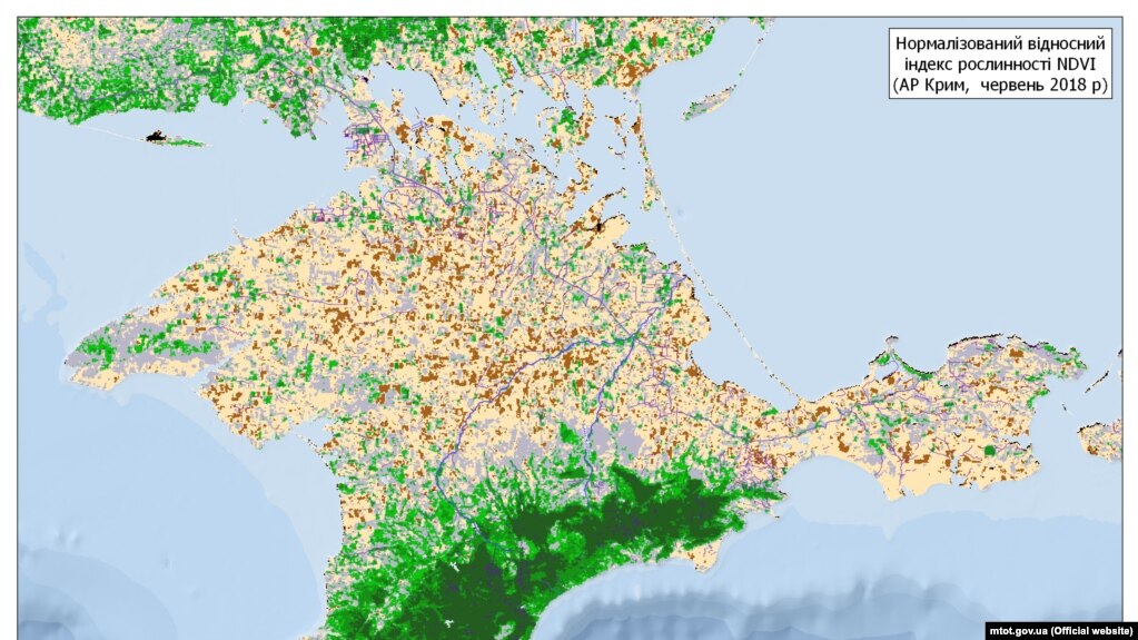 Данные о состоянии растительности в Крыму за 2018 год