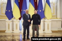 Президент України Володимир Зеленський і президент Європейської ради Антоніу Кошта. Київ, 1 грудня 2024 року