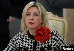 Речниця МЗС Росії Марія Захарова взяла участь у зустрічі міністра закордонних справ Росії Сергія Лаврова та міністра закордонних справ Індії Субрахманьяма Джайшанкара в Москві, Росія, 17 листопада 2025 року
