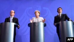 Fransoa Oland, Angela Merkel i Mateo Renci