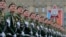 Russian military servicemen march along Red Square on Victory Day last year.