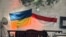 Нацыянальныя сьцягі Ўкраіны і Беларусі