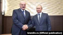 Аляксандар Лукашэнка і Ўладзімір Пуцін