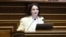 Armenia - Lianna Manukian of the opposition Strong Armenia bloc speaks during a session of the Armenian parliament, Yerevan, August 21, 2026. (Photo by parliament.am)