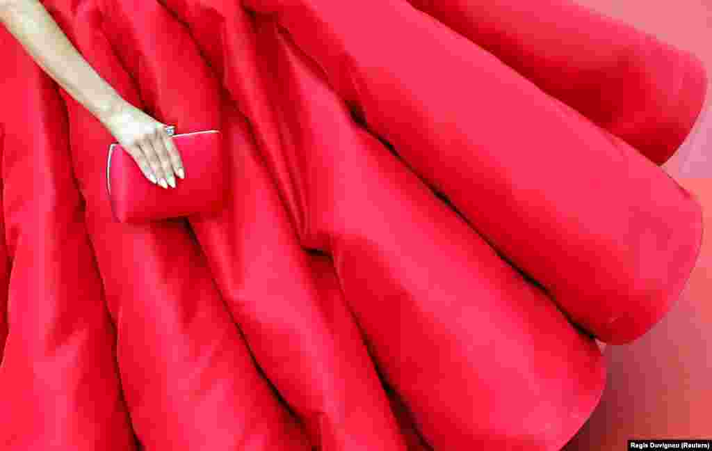 A detail of a dress worn to the opening ceremony of the 72nd Cannes Film Festival in southern France on May 14. (Reuters/Regis Duvignau)