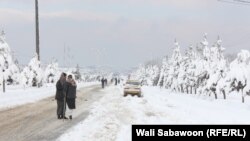 آرشیف- برفباری در شهر کابل