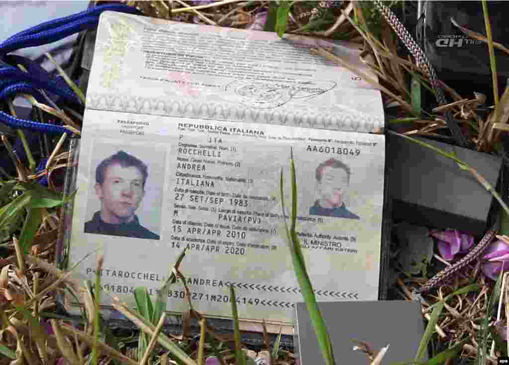 The passport of an Italian photojournalist, 30-year old Andrea Rocchelli, who were killed on May 24 near the flashpoint of Slovyansk, is shown in the eastern Ukrainian city. (epa)