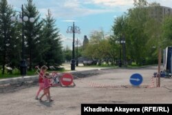 Вид на площадь Абая. 10 августа 2020 года.