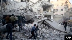 Pamje të ndërtesave të shkatërruara në Ghoutën Lindore, foto nga arkivi