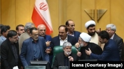 Ali Motahari (C), representative of Tehran and deputy speaker of the Iranian parliament (Majles). The unpredictable and outspoken lawmaker might run for president in 2021. March 11, 2019