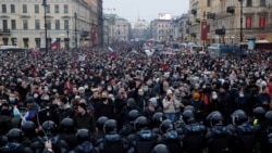 Митинг в поддержку Алексея Навального в Санкт-Петербурге, Россия, 23 января 2021 года
