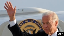 U.S. Vice President Joe Biden upon his arrival in Tbilisi