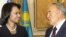 Государственный секретарь США Кондолиза Райс и президент Казахстана Нурсултан Назарбаев. Астана, 5 октября 2008 года.