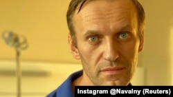 Russian opposition politician Aleksei Navalny during his treatment in Berlin for poisoning