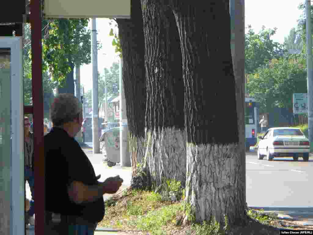 Staţie de troleu cu pasageri