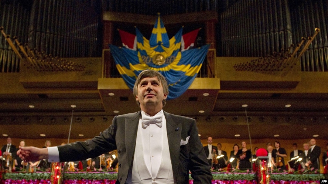 Андрей Гейм на церемонии вручения Нобелевской премии по физике. Стокгольм, 2010 год