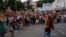 Акція відбулася на тому ж місці, що й вранці, на площі Івана Франка в центрі столиці