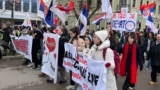 Students heading to the central square i Nis, southern Serbia at the protest on 1 March 2025