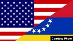 Знамињата на САД и Венецуела (илустрација)
