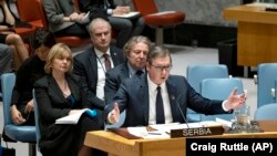 Архивска фотографија- претседателот на Србија Александар Вучиќ зборува на Советот за безбедност на ОН