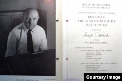 Program de concert din 1947 cu celebrul pianist Walter Gieseking