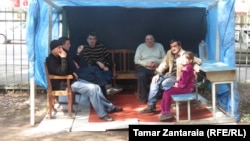 A recent political protest in the heart of Zugdidi