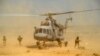 Russian marines disembark from a Mi-8 helicopter during the military exercises known as Center-2019 on the Caspian Sea coast on September 20.