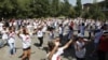 Armenia - Syrian Armenian children dance at a summer camp in Hankavan, 13Aug2012.