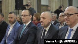 (S desna na lijevo): Goran Rakić, Milan Radoičić, Igor Simić i Dalibor Jevtić, među istaknutijim su funkcionerima Srpske liste, februar 2019.
