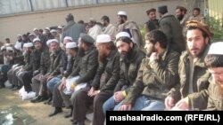 Former Afghan prisoners after a release from Bagram in January.