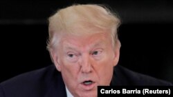 U.S. President Donald Trump speaks during a roundtable discussion with industry executives on the administration's plan for "Opening Up America Again” amid the coronavirus disease pandemic, April 29, 2020