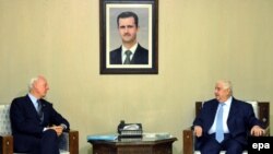 Siri - ministri i jashtëm Walid al Moallem në takim me të dërguarin e posaçëm të OKB-së, Staffan de Mistura 