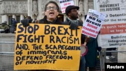 Protest anti-Brexit în fața sediului Curții Supreme
